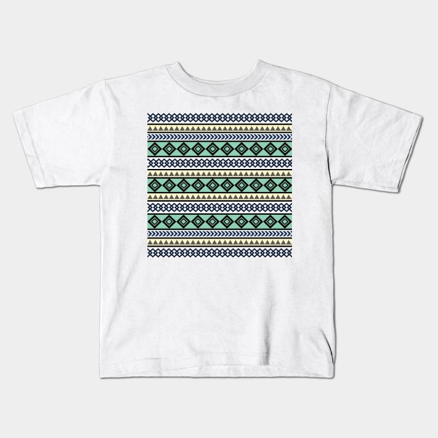 Tribal pattern in nautical colors Kids T-Shirt by SamridhiVerma18